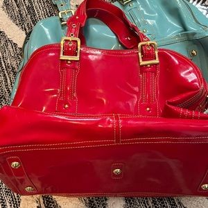Red Maxx New York Faux Patent Leather Satchel